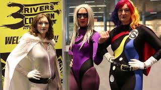 Arctica, Lunessa and Dark Spectra at 3 Rivers Comicon June 2026 - Superheroine