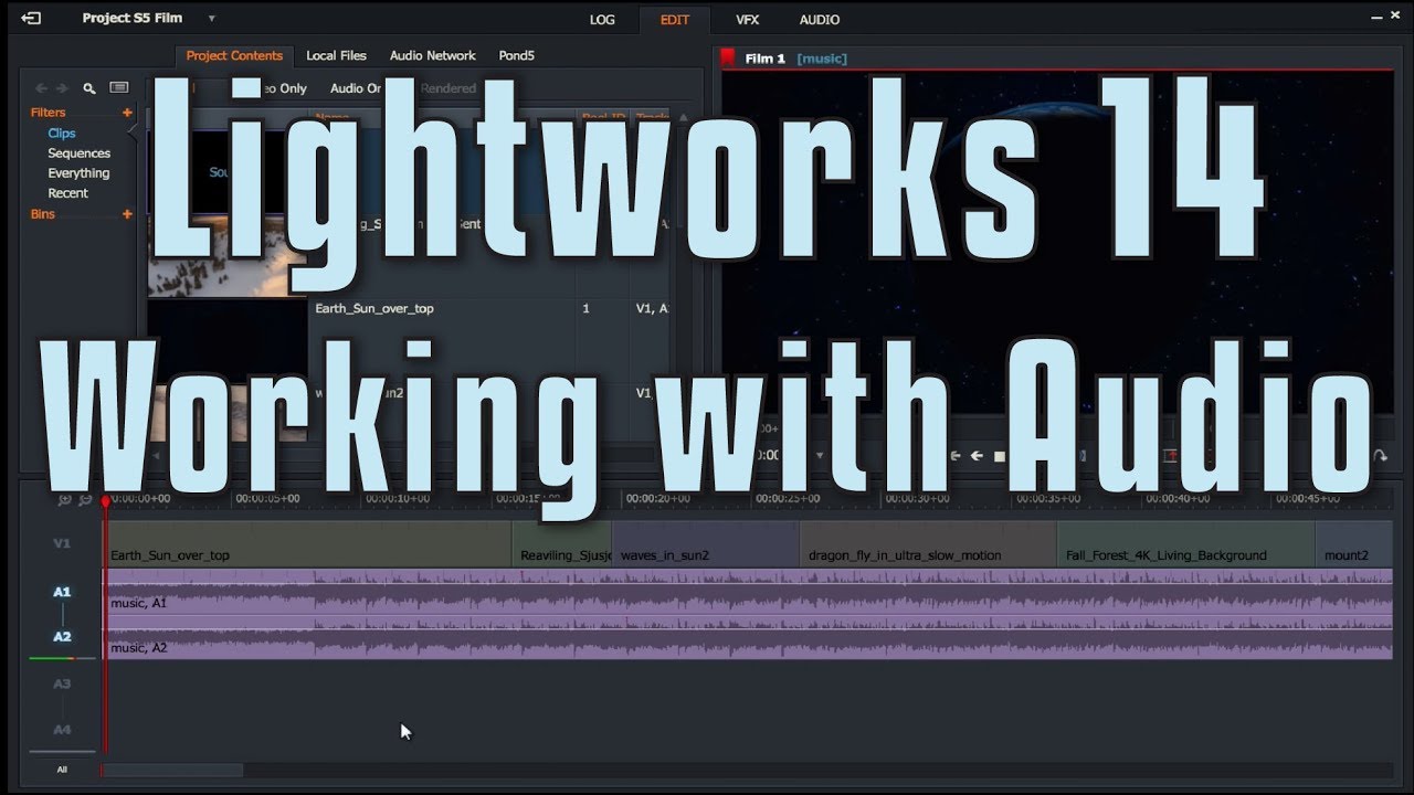 lightworks cut audio from video