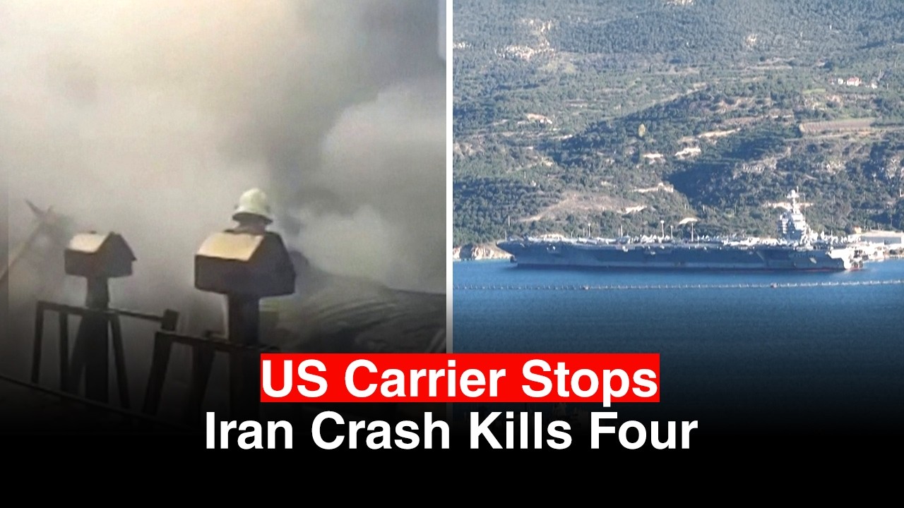 Американский авианосец совершил остановку на Крите, в то время как в результате крушения иранског...