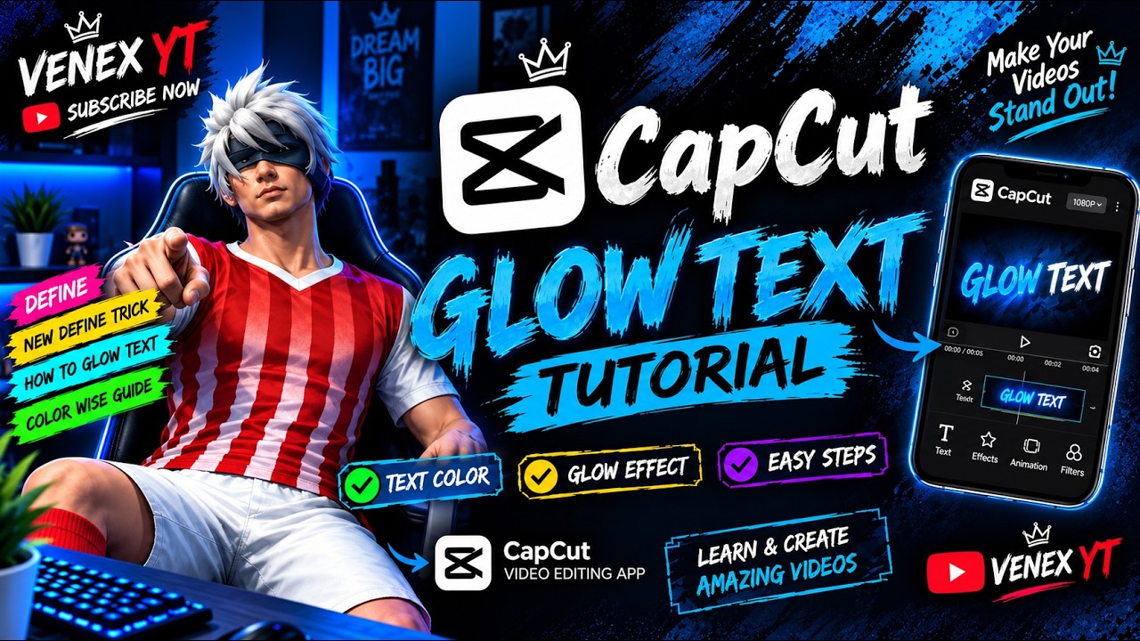 CapCut Glow Text Edit Tutorial 🔥 | How to Make Glow Text | VENE - YouTube