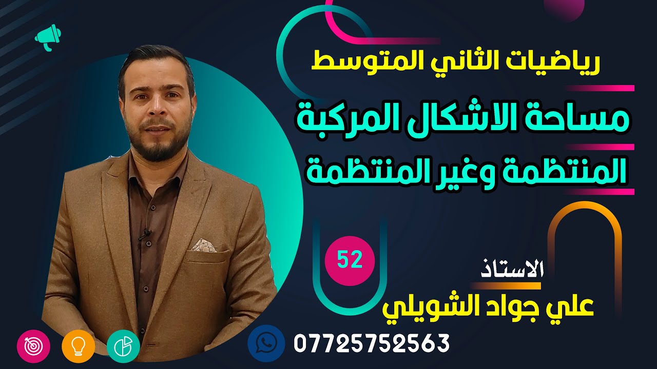 مساحة الاشكال المركبة المنتظمة وغير المنتظمة