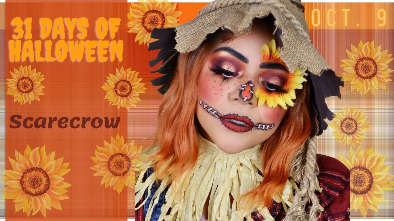 31 DAYS OF HALLOWEEN 2020 | Scarecrow Makeup Look / Tutorial - YouTube