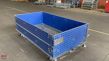 Wire container folding display