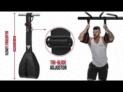 Петлі підвісні (петлі Береша) RDX F6 KARA Gym Workout Abs Straps Black/White, видео 1