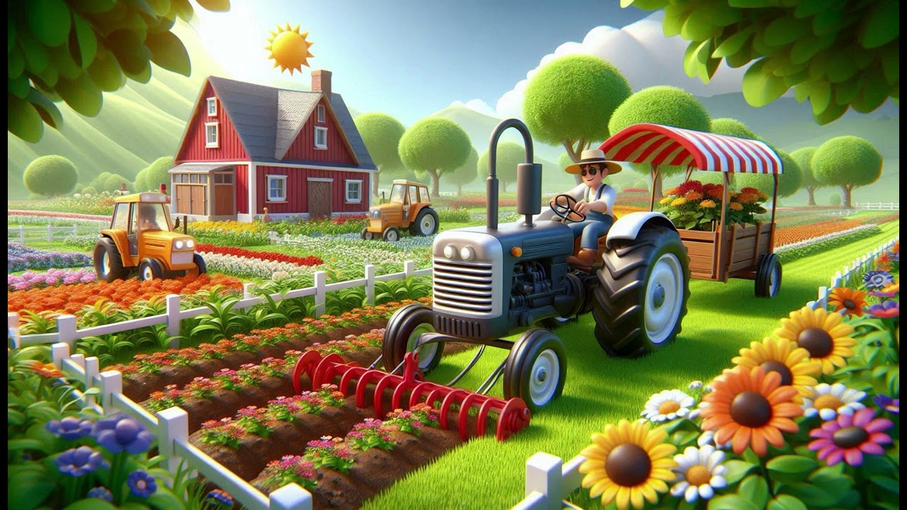 The Tractor Plows the Fields 🚜🌾 A Farm Song for Kids