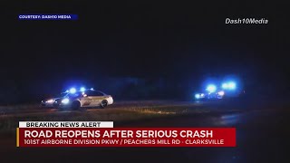 Driver ejected from vehicle during Clarksville crash