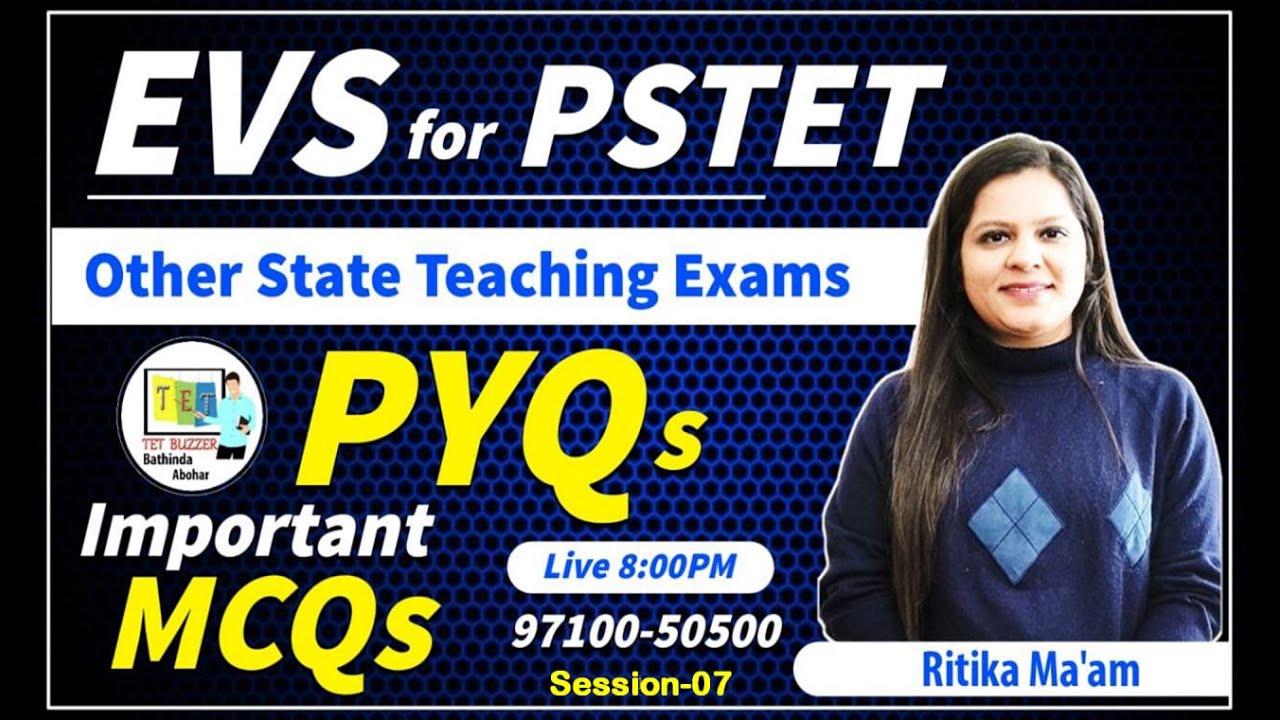 EVS For PSTET 2024 | Class-07 | PSTET EVS Most Expected Questions | PSTET Paper 1 EVS Preparation