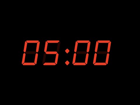 5 Minute Timer, retro red lcd alarm clock, with Alarm ⏰,