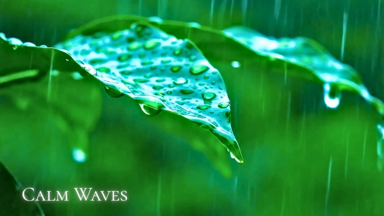 Rainy Leaves Ambience with Soft Piano for Sleep