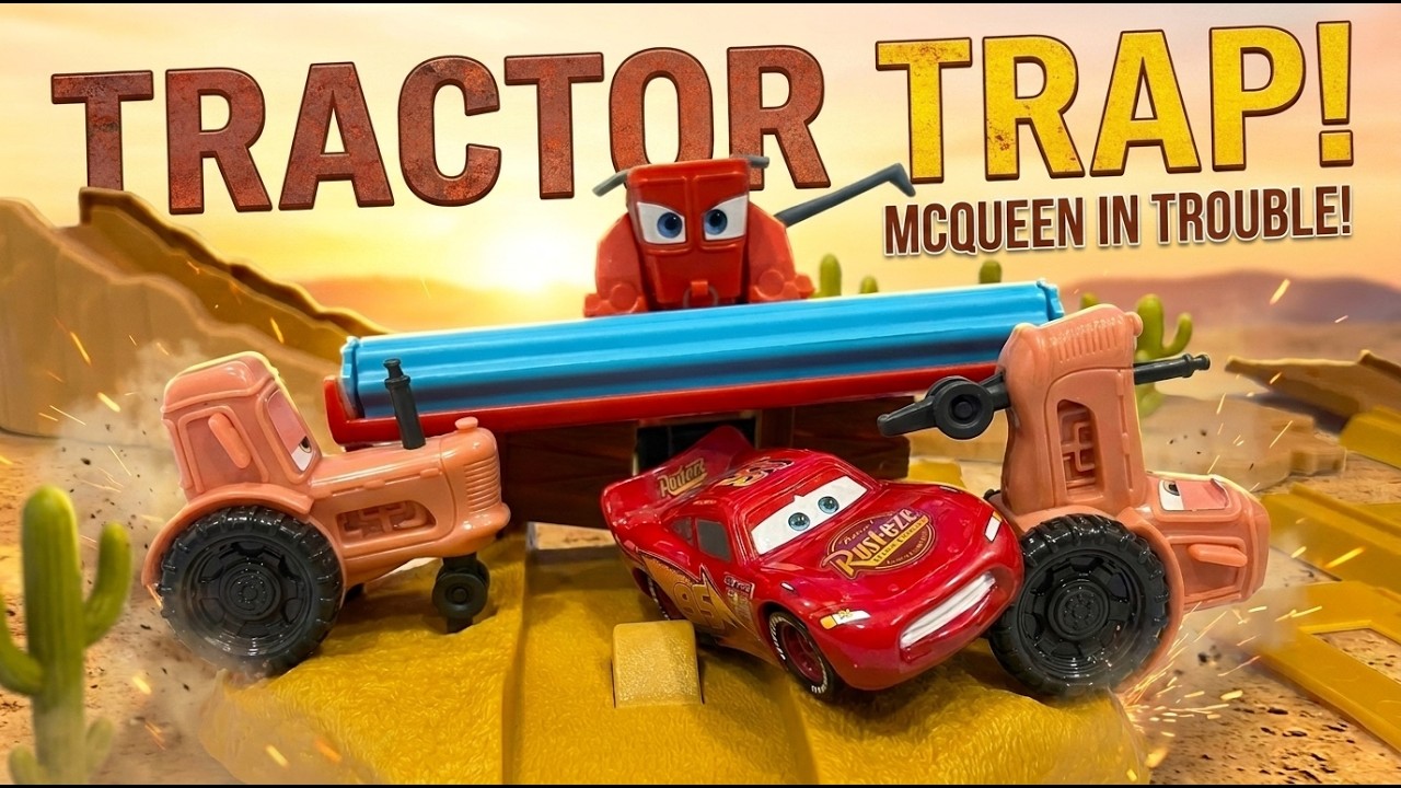 Disney Pixar Cars Lightning McQueen & Frank & Tractor Tipping - YouTube