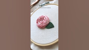 Easy Color Blending Rose with Variegated Thread - Embroidery #wovenwheelstitch
