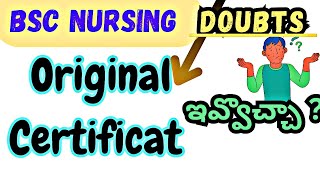 Bsc Nursing Reporting Colleges| Original Documents ?| Dr Ysr University.