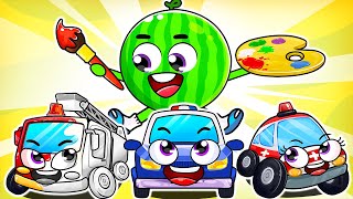 Let’s Color The Toy Cars | Police Car, Ambulance | Colors Song | Kids Songs by YUM YUM