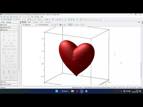 Creating 3D Graph Equation of Heart Beat run on Maple software #heartbeat #mathart #equation