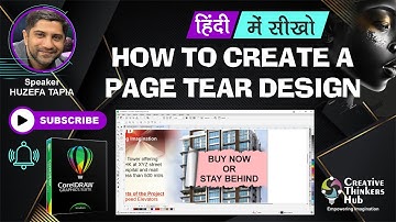 How to design a page tear design | CorelDraw in Hindi | Creative Thinkers Hub | Huzefa Tapia