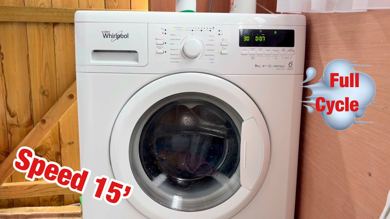 Whirlpool 6th sense WWDC9440 washing machine || Speed 15’ @ 30° FULL CYCLE!