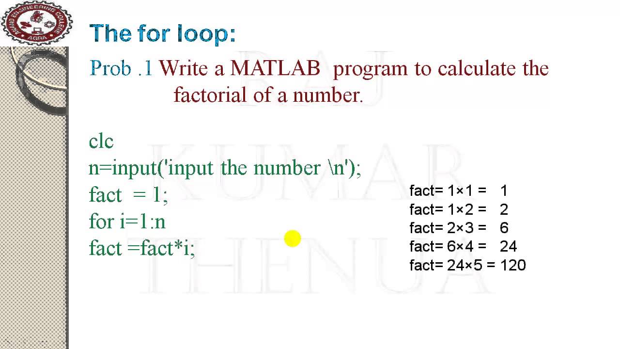 Lecture-28: for loop in MATLAB (Hindi/Urdu) - YouTube
