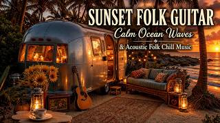 Sunset Folk Guitar – Calm Ocean Waves & Acoustic Folk Chill Music screenshot 4
