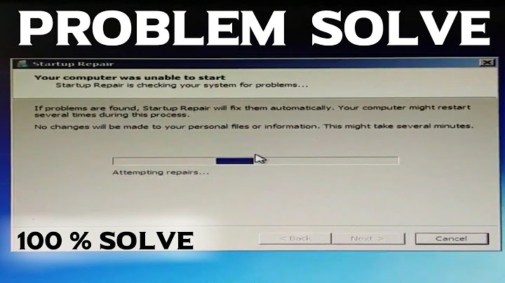 Your computer was unable to start attempting repairs