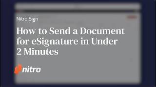 How to Send a Document for eSignature in Under 2 Minutes | Nitro Sign Tutorial Video screenshot 2
