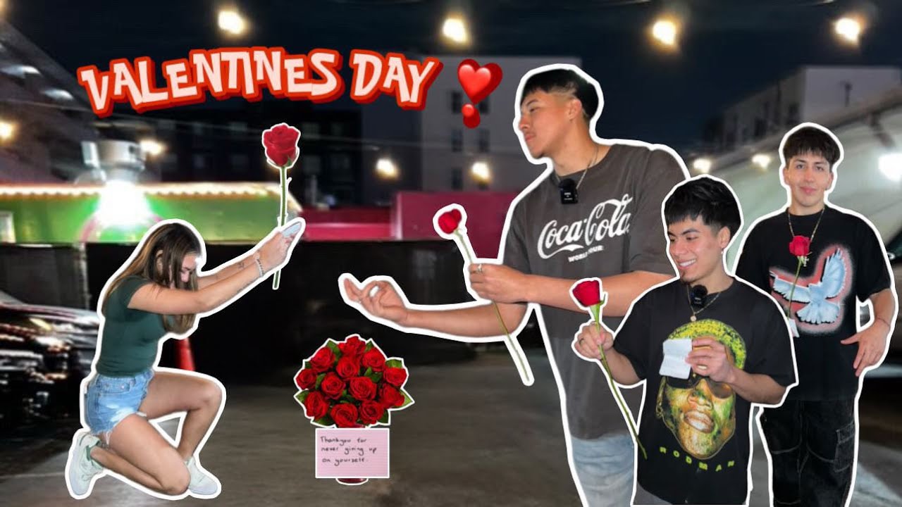 HANDING OUT ROSES TO STRANGERS FOR VALENTINES @ (7th STREET)