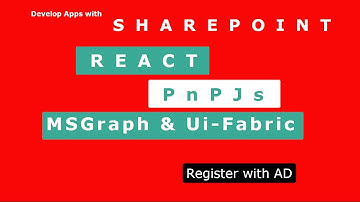 How to create a SharePoint application with React Hooks - Register with Active Directory