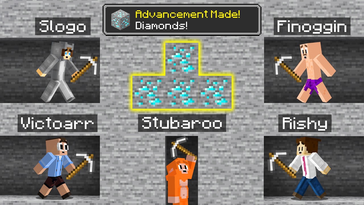 5 Friends Race to get Every Minecraft Achievement!