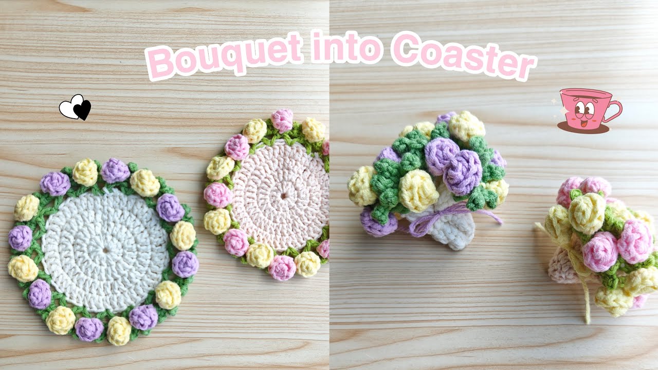 🌹Easy Crochet Flower Coaster | Creative Crochet Ideas | Beginner Friendly | Crochet Tutorial