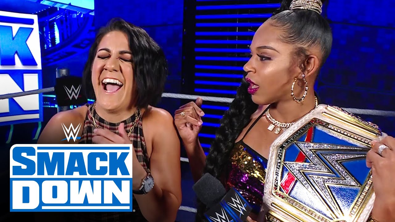 Bianca Belair catches up with a trash-talking Bayley: SmackDown, April ...