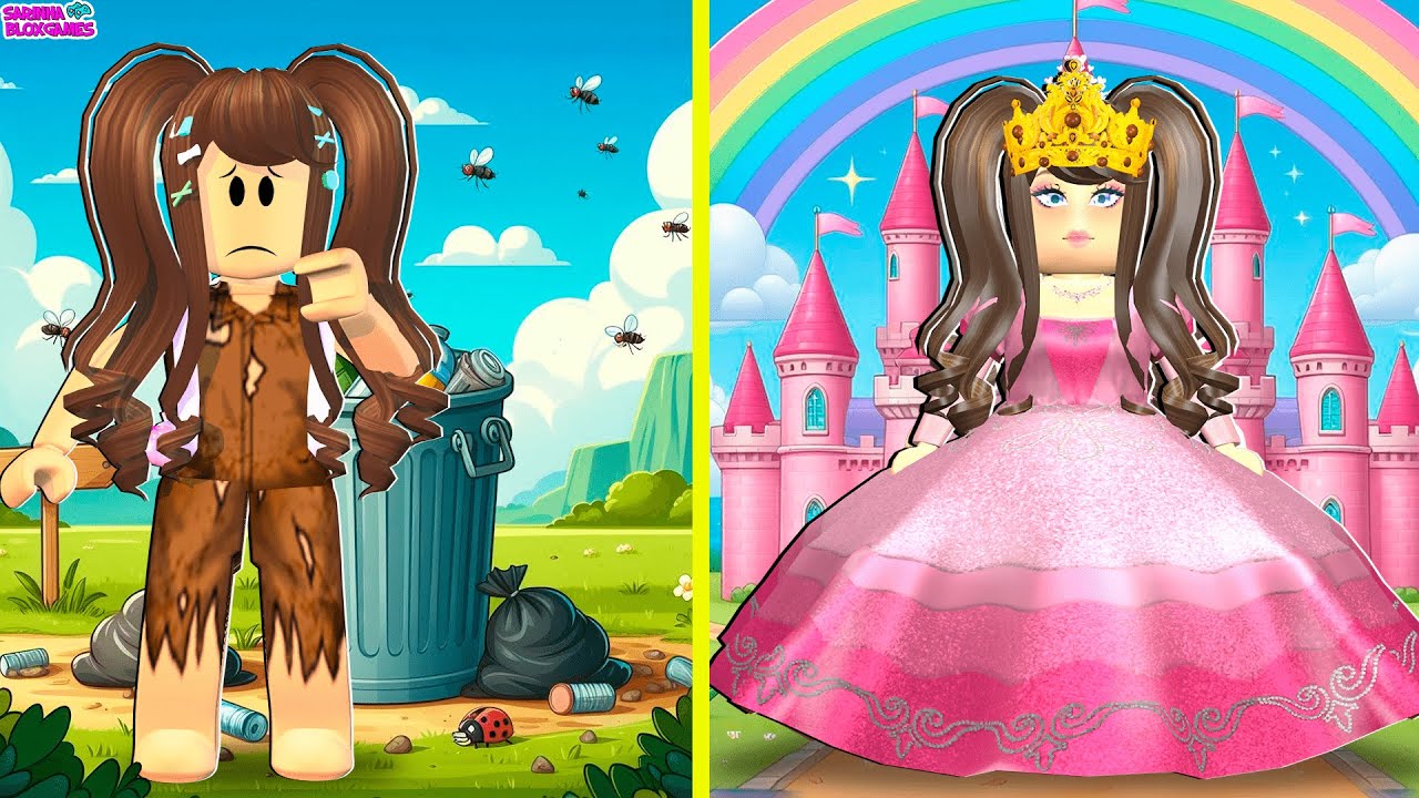 A MENINA POBRE E HUMILHADA DESCOBRIU QUE ERA PRINCESA!! Fantasia 👑Roblox