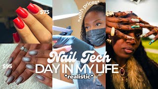Day in my life as a fulltime nail tech (with prices!!) | REALISTIC, 4 clients