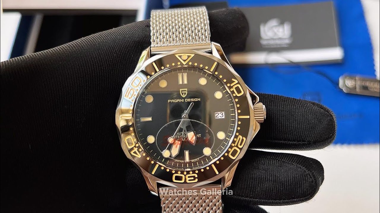 Pagani Design PD1667 Black | Sea Master Diver | Japan Movement | Mesh Strap | Sapphire | Men Style