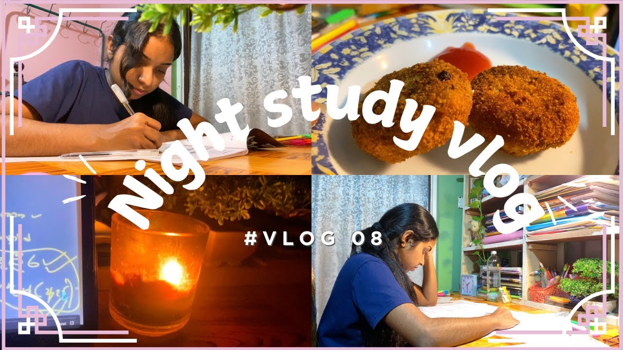 7.30pm- 3.00am Night study vlog 🌙✨මාත් එක්ක මුළු රෑම පාඩම් කරමු. #study#vlog#sinhala#srilanka 🌷