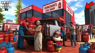 FRANKLIN AND SHINCHAN DELIVER GAS CYLINDERS IN HAMMER EV 😳 !! Indian theft aura !! Story videos
