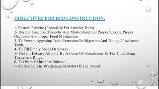 Introduction to Removable Partial  Dentures