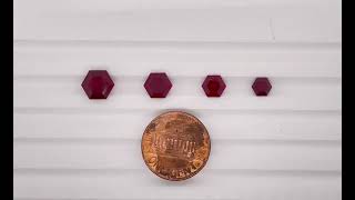 Comparable pic/vid - Loose Synthetic Ruby Gemstone Hexagon Shape AAA quality Wealth