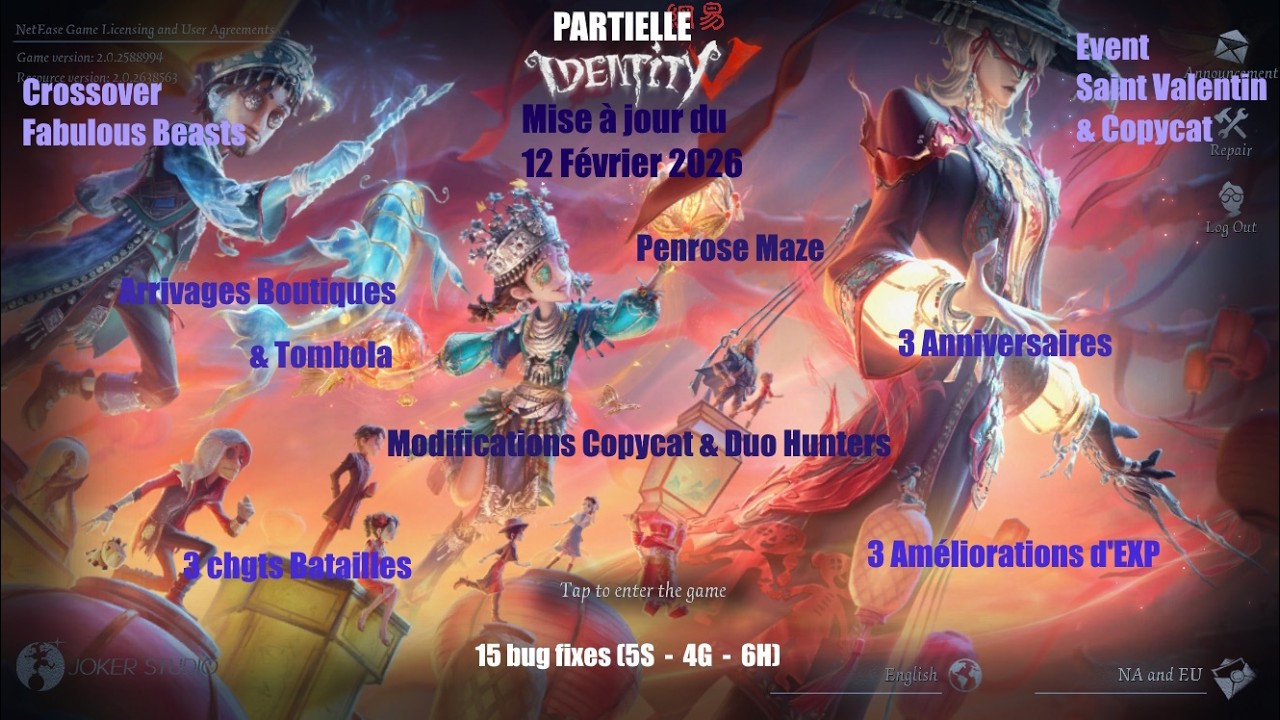 Identity V - Mise à jour du 12 Février 2026