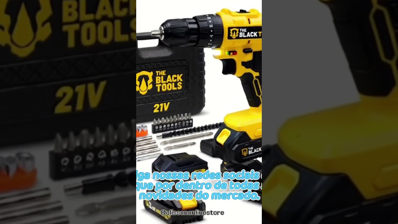 Parafusadeira E Furadeira De Impacto 3/8 The Black Tools Tb21-pz Com 2 Baterias Bivolt