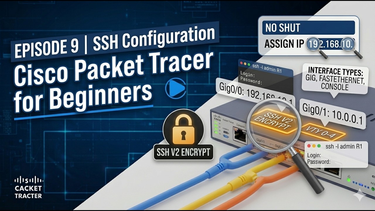 🔐 SSH Configuration | Episode 9📚 Cisco Packet Tracer for Beginners ...