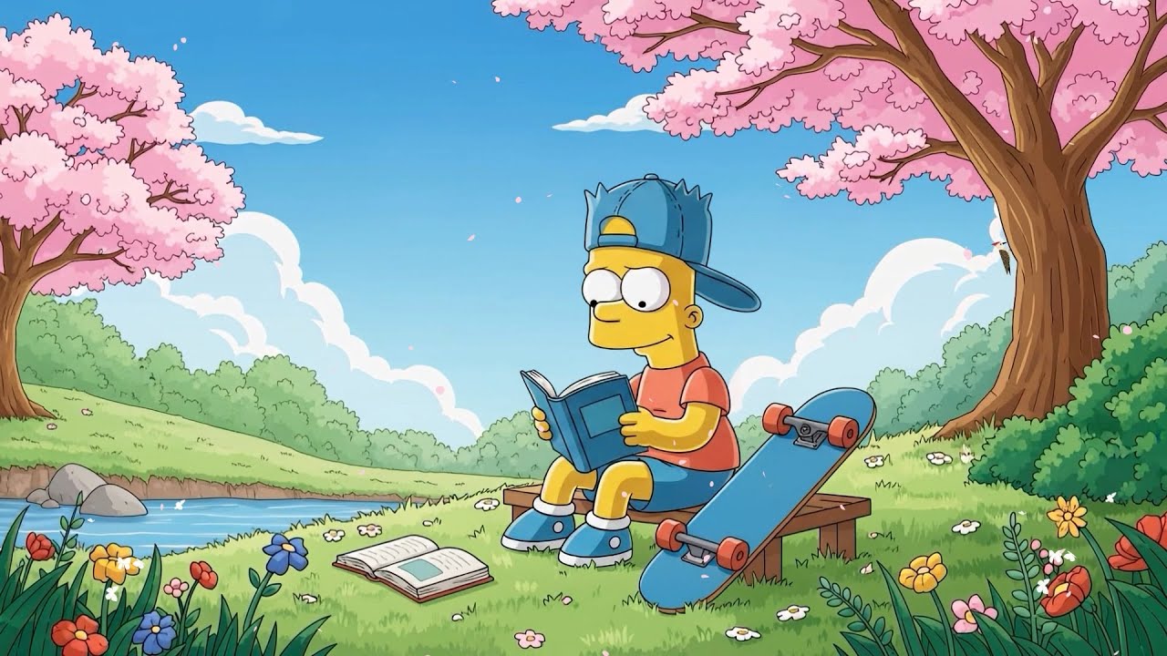 🌸 Spring Study Time with Bart 📖 Chill Lofi Beats to Focus & Relax ☕Soft Lofi Music for Calm Days