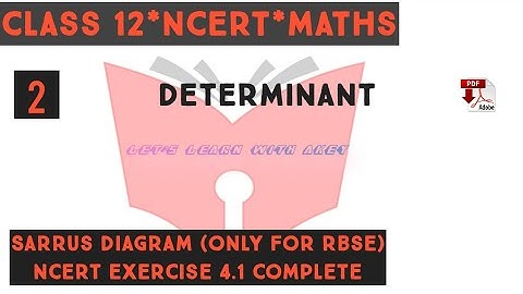 DETERMINANT || class 12 maths || part 2 || exercise 4.1