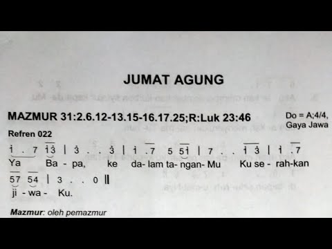 Mazmur Tanggapan [Edisi Baru] Jumat 29 Maret 2024 - Jumat Agung - Tahun B