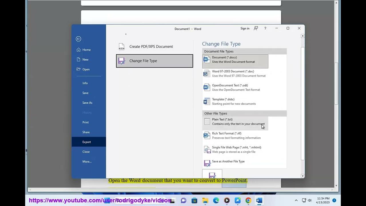 how-to-convert-a-word-document-to-powerpoint-youtube