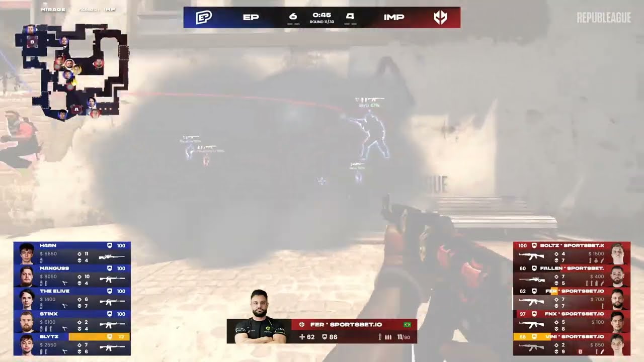 manguss - 4 kills on the defense to turn a 2vs4 situation