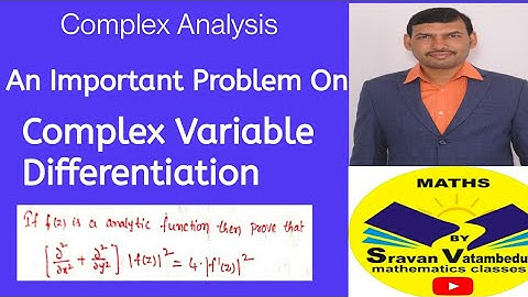 Analytic function Important Problem@VATAMBEDUSRAVANKUMAR