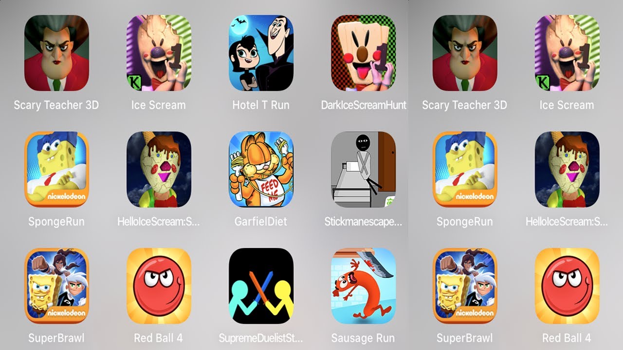 Scary Teacher 3D,Ice Scream,Hotel t Run,Dark Ice Scream Hunt,Sponge Run,Hello Ice Scream:Scary Ivel