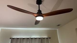 Sofucor 6003 60'' Ceiling Fan With Light Remote Control DC Motor, Wood Blades, 6 Speed