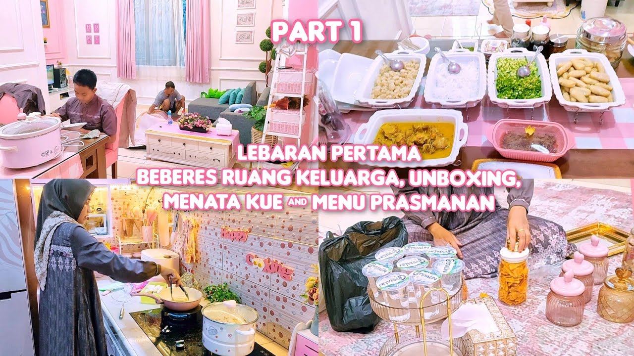 #dailyvlog Lebaran Pertama Idul Fitri 2025 Unboxing Perabot Meja Tamu, Menata Kue dan Menu Hari Raya