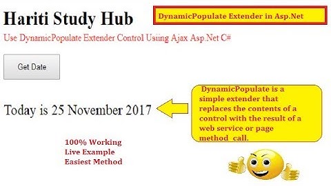 Use Dynamicpopulate Extender control in Ajax Toolkit Asp.Net Website C# | Hindi | Free Online Class