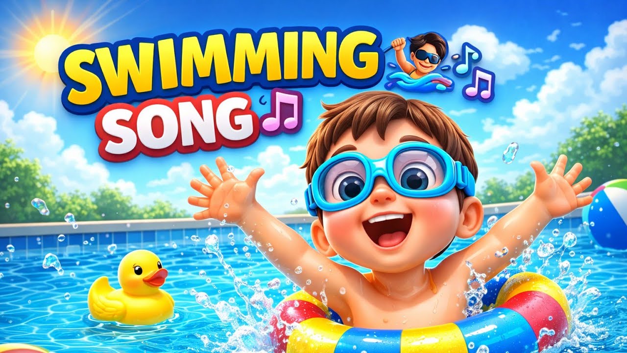 Swimming Song 🏊‍♂️🎶 | Fun Action Nursery Rhyme for Kids | 3D Animation ...